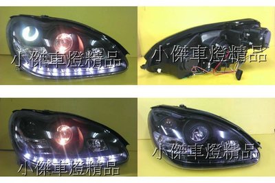 小傑車燈精品-全新 BENZ 賓士 W220 S320 S350 黑框 類R8 LED 燈眉 魚眼 大燈 SONAR製