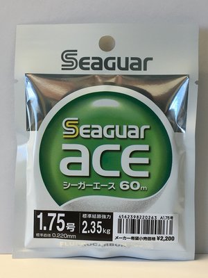 [魚彩釣具]碳纖線 -日本製 Seaguar ace 碳纖線 1.75號 60m -子線.卡夢線.碳素線