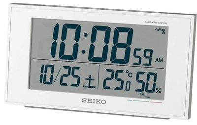 16819c 日本進口 限量品 真品 SEIKO 精工 好質感 白色 溫度計床頭櫃時鐘LED畫面夜燈電波時鐘送禮禮品
