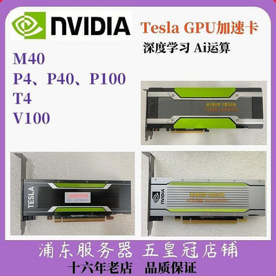 【現貨】五冠nvidia英偉達tesla p100 p40 p4 m40 t4 秒P6000P620 gpu顯卡