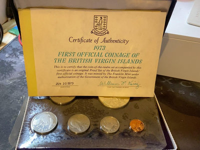 【二手】 維爾京群島 1973年銀幣紀念幣套裝共6 含軍艦鳥大銀927 錢幣 紙幣 硬幣【經典錢幣】