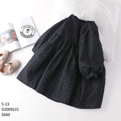 【Girl】 JC BABY 舒適菱格紋洋裝(黑色) #D2009221