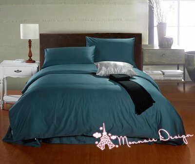 【EG0010】【MonnaieDesign】☆頂級奢華☆5尺雙人薄床包4件組／80支紗埃及棉／寶石藍