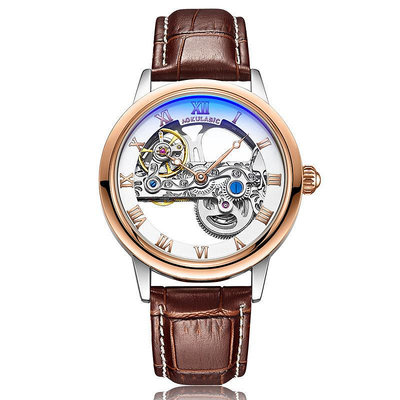 現貨男士手錶腕錶奧古拉斯AOKULASIC男士全自動機械手錶鏤空透底飛輪皮帶腕錶5003G