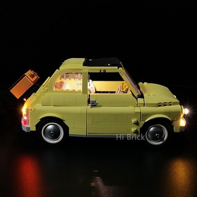 下殺-LEGO樂高10271菲亞特500Liat汽車模型拼裝燈飾展示盒僅配件無積木D