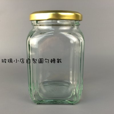 台灣製 現貨 275cc四角果醬瓶 玻璃小店 一箱24入 六角瓶 醬菜瓶 干貝醬 XO醬 玻璃瓶 玻璃罐