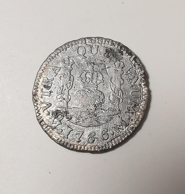 西班牙 1766年 卡洛斯三世 里亞爾 地球雙柱 銀幣64592
