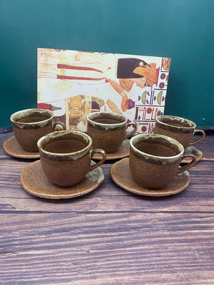 x歐式咖啡杯套裝日本柴燒咖啡杯碟套裝紅茶杯綠茶杯