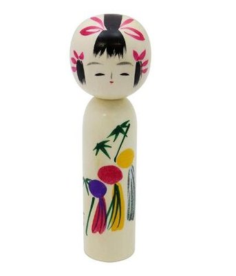 6035A 日本進口 限量品 手繪木質人偶娃娃擺件 日式和服招運娃娃造型裝飾和風許願風鈴好運娃娃擺飾拍照道具禮物