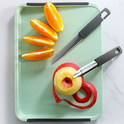 切水果砧板多功能水果盤切板家用菜板防溢案板戶外帶刀創意水果板~特價