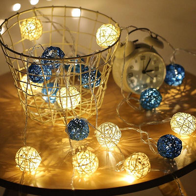 泰國手工led藤球燈串造型燈星星燈圣誕裝飾小彩燈閃燈