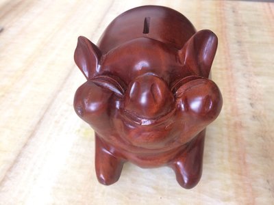 花梨木手工木雕雕刻藝術品收藏品原木實木木頭豬造型撲滿裝飾擺飾
