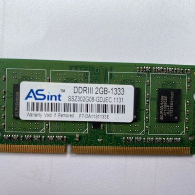 筆記型電腦 ASint記憶體DDR3 2GB-1333