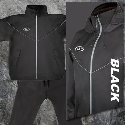 《JAP》 YW-R206 黑色 兩件式運動雨衣 透氣 3片式雨褲 雙層防水拉鍊