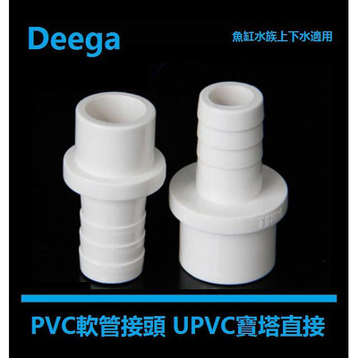 Deega五金 PVC軟管接頭 4分6分UPVC寶塔直接 寶塔 接頭 直通 塑料軟硬快接增氧插口外徑5 外徑8 外徑10