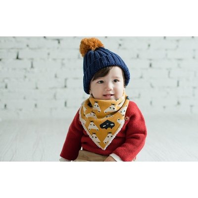 冬季韓版新款兒童三角巾 /加絨保暖/男女童口水巾/寶寶圍兜