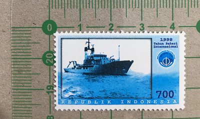 【郵卡庫2】【海洋/船】印尼1998年，國際海洋年 1全，新票  SP4380