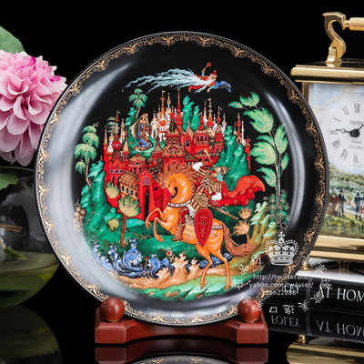 【吉事達】Bradex 絕版1988年俄羅斯神話故事金彩限量收藏裝飾瓷盤