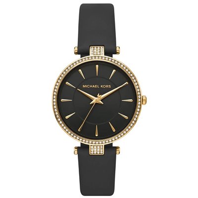 【美麗小舖】MICHAEL KORS 37mm MK7170 黑色真皮錶帶 女錶 手錶 腕錶 晶鑽錶 MK-現貨在台