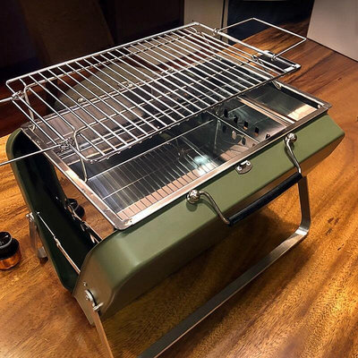 不鏽鋼摺疊燒烤架  便攜燒烤架  戶外折疊木炭燒烤爐家用小型不鏽鋼迷你烤爐野餐烤箱