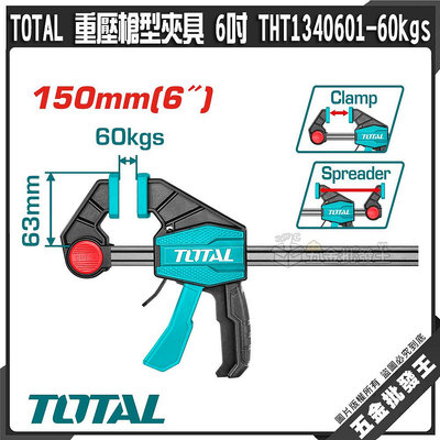 【五金批發王】TOTAL 重壓槍型夾具 6吋 12吋 18吋 (THT1340601) 木工槍型固定夾 快速夾具 固定夾