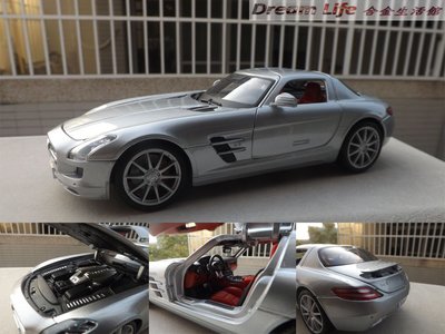 【Maisto 精品】1/18 Mercedes Bezn SLS AMG 新世代 超級跑車~全新銀色,特惠價~!!