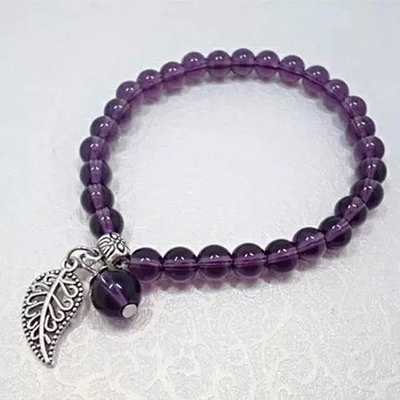 樹葉 紫水晶 手鍊 手串 飾品 手排 手珠 M15Z  手排 飾品 禮物 裝飾 百搭