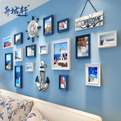 地中海照片墻歐式客廳臥室墻面裝飾相框掛墻組合連體創意相片墻#墻貼#裝飾品#擺件#創意#促銷