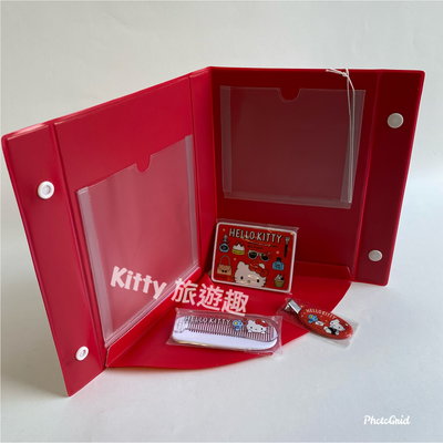 [Kitty 旅遊趣] Hello Kitty 飾品組附收納盒 摺疊梳前髮夾鏡子 凱蒂貓 大耳狗酷洛米雙子星帕恰狗