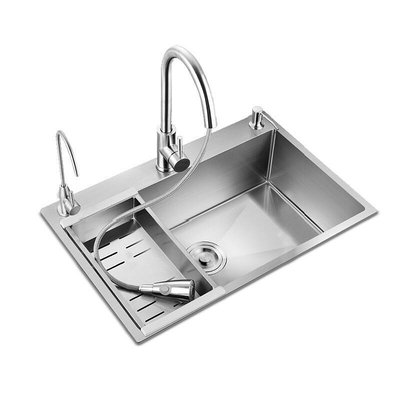 304不鏽鋼三孔大單槽 水槽 廚房水槽 不鏽鋼水槽 流理台 洗碗槽 手工拉絲德國工藝B15