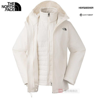 -滿3000免運-[雙和專賣店] THE NORTH FACE 女 DV化纖兩件式外套/5B1X/白