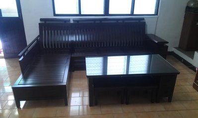 【順發傢俱】胡桃~L型木製沙發~圓弧造型~可收納+可調整