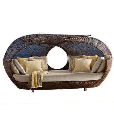 户外休闲藤编沙发室外鸟巢型欧式沙发露台大型仿藤沙发躺床圆床