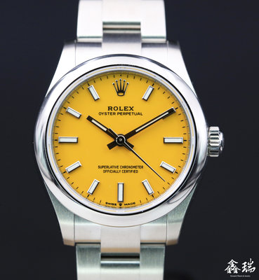 【鑫瑞鐘錶】Rolex 勞力士 Oyster Perpetual 蠔式 中型 277200 黃色面盤 不鏽鋼 未使用品
