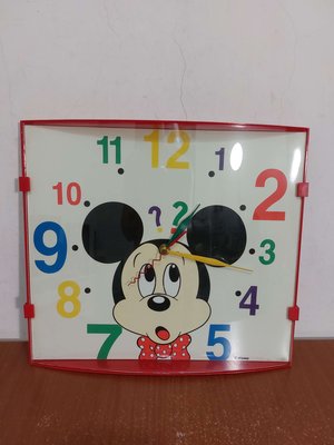 早期 台灣製 Disney 迪士尼 Mickey 米奇 時鐘 掛鐘