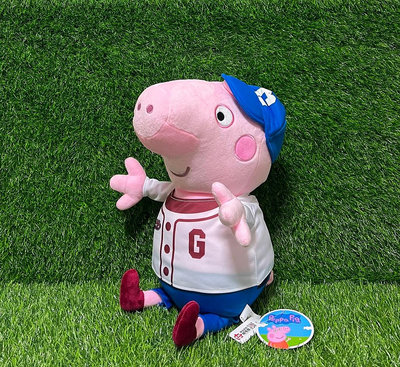粉紅 豬小妹 娃娃 (35公分) 抱枕 佩佩豬 喬治豬 棒球款