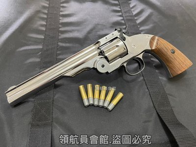 【領航員會館】WG美國中折輪手槍 銀色 左輪手槍 全金屬CO2槍 轉輪手槍 史密斯威森3型 西部牛仔槍 生存遊戲 玩具槍