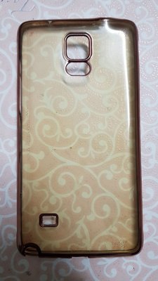 賣二手 SAMSUNG Note 4 N910U 保護殼 (透明軟殼邊框粉紅色)手機殼 保護套 清水套