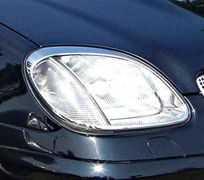 圓夢工廠 Benz SLK R170 96~04 SLK200 SLK230 SLK280 改裝鍍鉻銀車燈框前燈框頭燈框