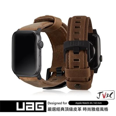 shell++UAG 皮革錶帶 適用於 Apple Watch 6 SE 5 4 3 2 44mm 42mm 錶帶 皮革