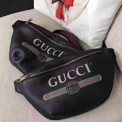 Gucci 493869 Print belt Bag 腰包 黑
