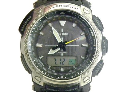 [專業模型] 運動錶 [CASIO PRG-505T] 卡西歐 太陽能鈦金屬專業登山錶溫度、羅盤