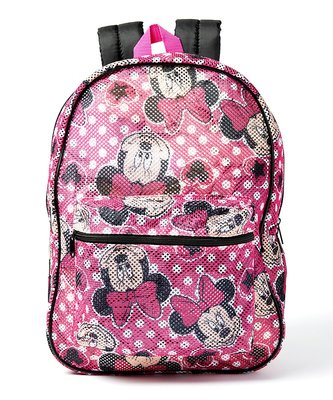 預購 美國帶回 開心上學 Disney 迪士尼 Minnie Mouse Mesh可愛米妮雙肩後背包 書包 休閒背包