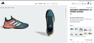 台灣現貨 全新 adidas adizero Ubersonic 4  男 US 尺寸 11  網球鞋 tennis shoes