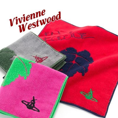 -TAKADA 高田家- 全新日本進口英國龐克教母品牌Vivienne Westwood Logo楓葉印花方巾手帕毛巾