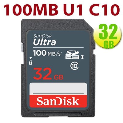 SanDisk 32GB 32G SDHC【100MB/s】Ultra SD UHS-I C10 SDSDUNR 記憶卡