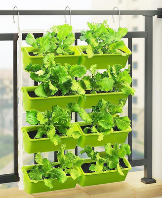陽臺 種菜盆 種菜架子 多層掛欄桿壁掛蔬菜種草莓垂直綠化立體花盆