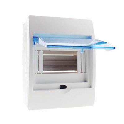 家用塑料配電保護盒，適用於 4-6 路斷路器室內壁式透明蓋電氣盒-新款221015