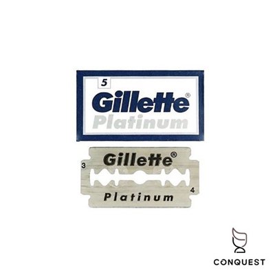 【 CONQUEST 】美國 Gillette 吉列 Platinum 刮鬍刀片 安全刀片 替換刀片 剃刀刀片 5片裝