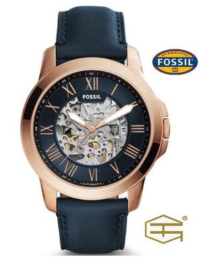 【天龜】 FOSSIL 羅馬鏤空機械 時尚皮革腕錶 ME3102